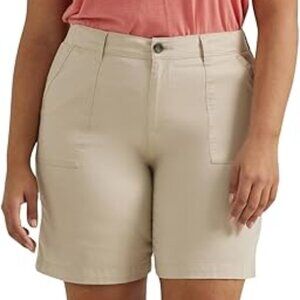 LEE RAINY DAY KHAKI MIDRISE REGULAR FIT BERMUDA UTILITY SHORTS PLUS SIZE 20W NWT